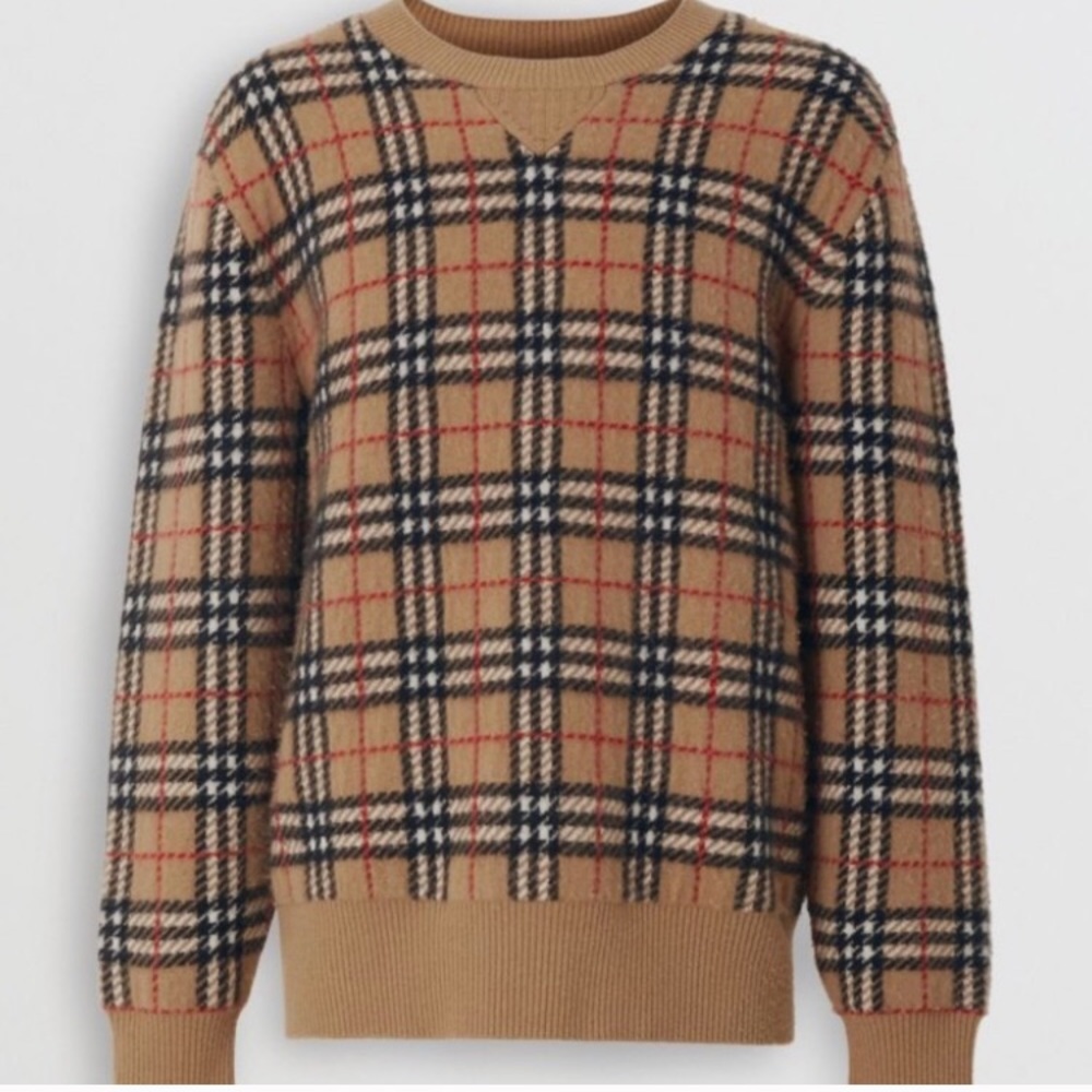NWT Burberry Vintage Check Cashmere Sweater